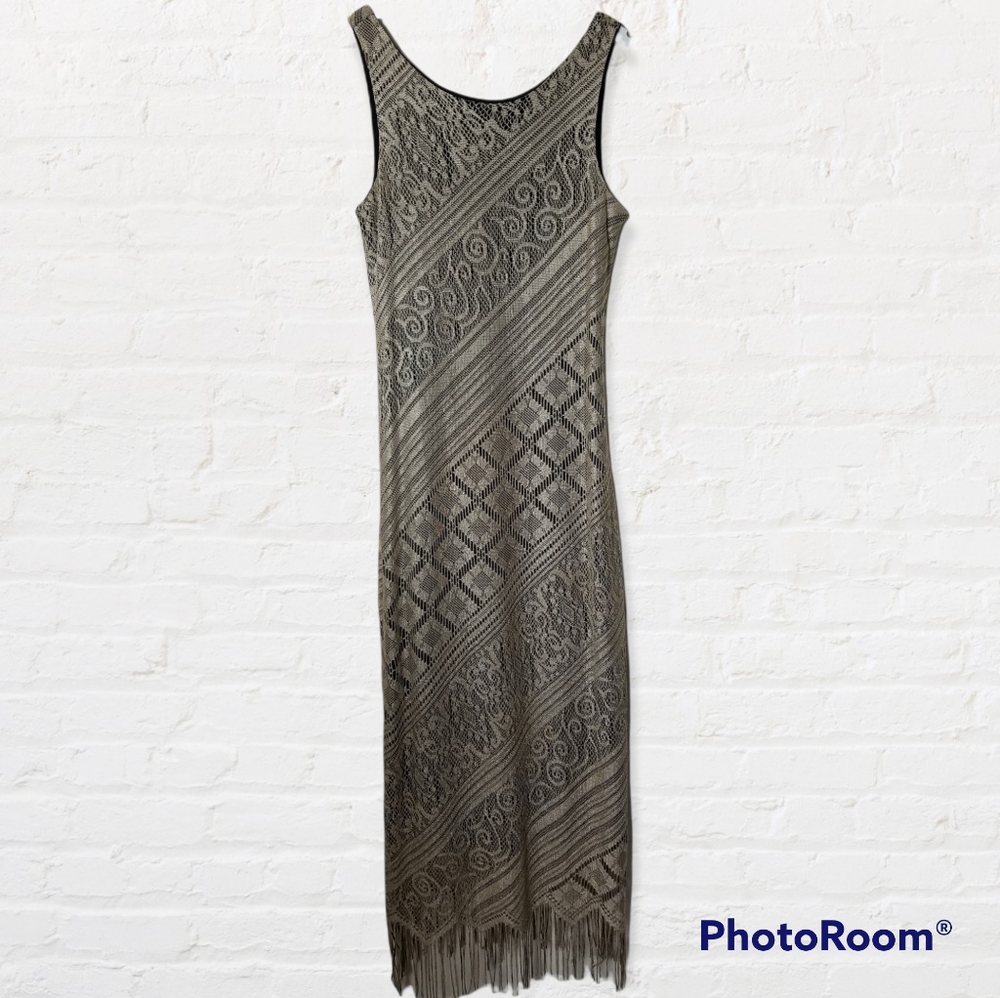 Vintage Harlow Lace Overlay Maxi Dress Size 12